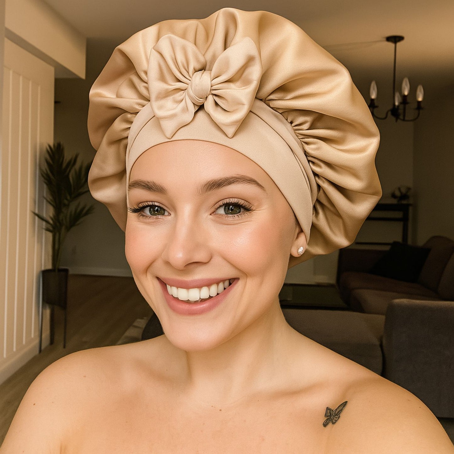 Luxury Double-Layered Bonnet – Silky Night Protection for Hair (Rosewood Dream)