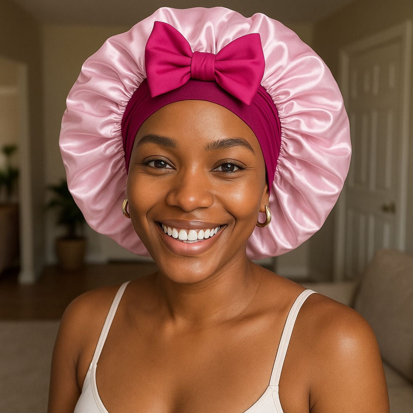 π Luxury Double-Layered Bonnet β Silky Night Protection for Hair (100% off)