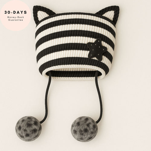 CozyKit Beanie – Warmth & Confidence for Her (Moonlight Stripe)