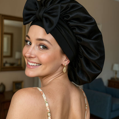 🎁 Luxury Double-Layered Bonnet – Silky Night Protection for Hair (100% off)