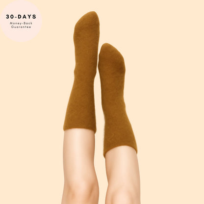 Lounge Luxe – Mid-Calf Fuzzy Socks (Midnight Black)