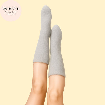 Lounge Luxe – Mid-Calf Fuzzy Socks (Midnight Black)