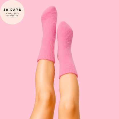 Lounge Luxe – Mid-Calf Fuzzy Socks (Midnight Black)